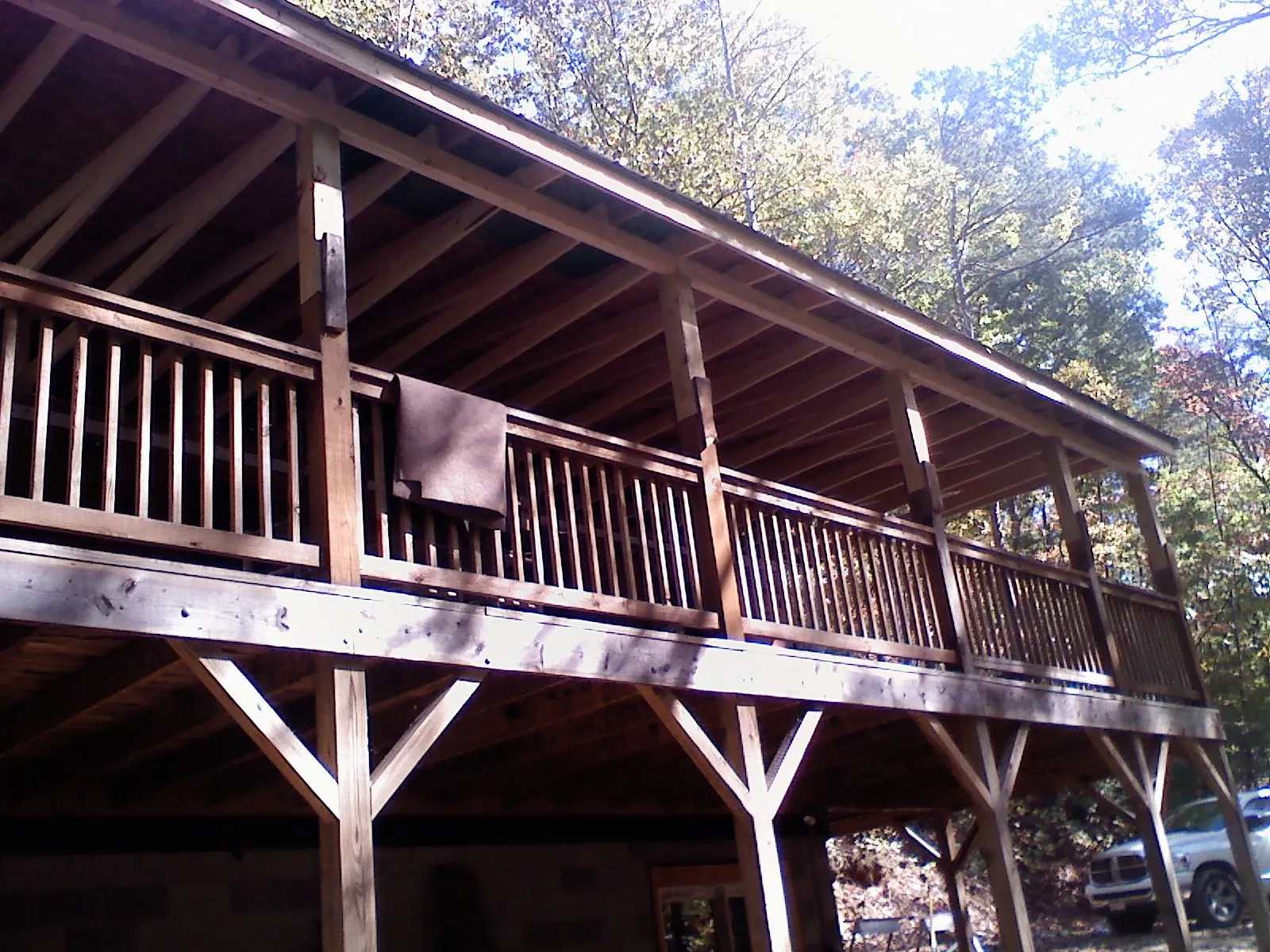 Timber framing under a new elevated porch and deck — Roof Leak Repair in Villa Ridge by Roofing Brothers